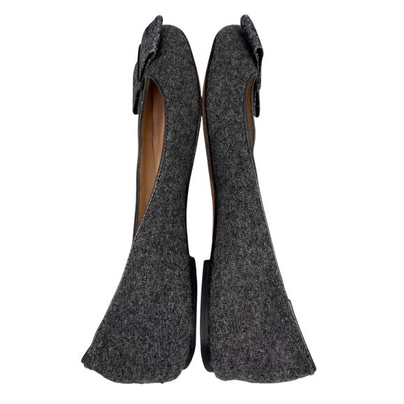 Kate Spade Gray Wool Glitter Bow Hannah Flats 7 - Picture 3 of 10